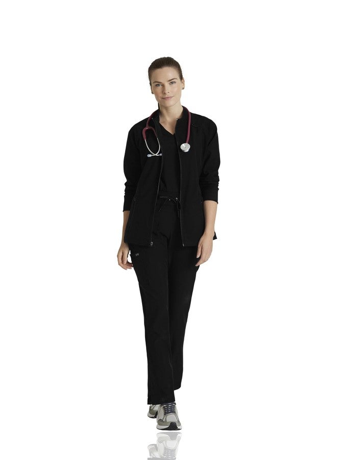 BARCO One Women's 4 Pocket Banded Collar Zip Up Venture Warm Up Black Large - Image 4